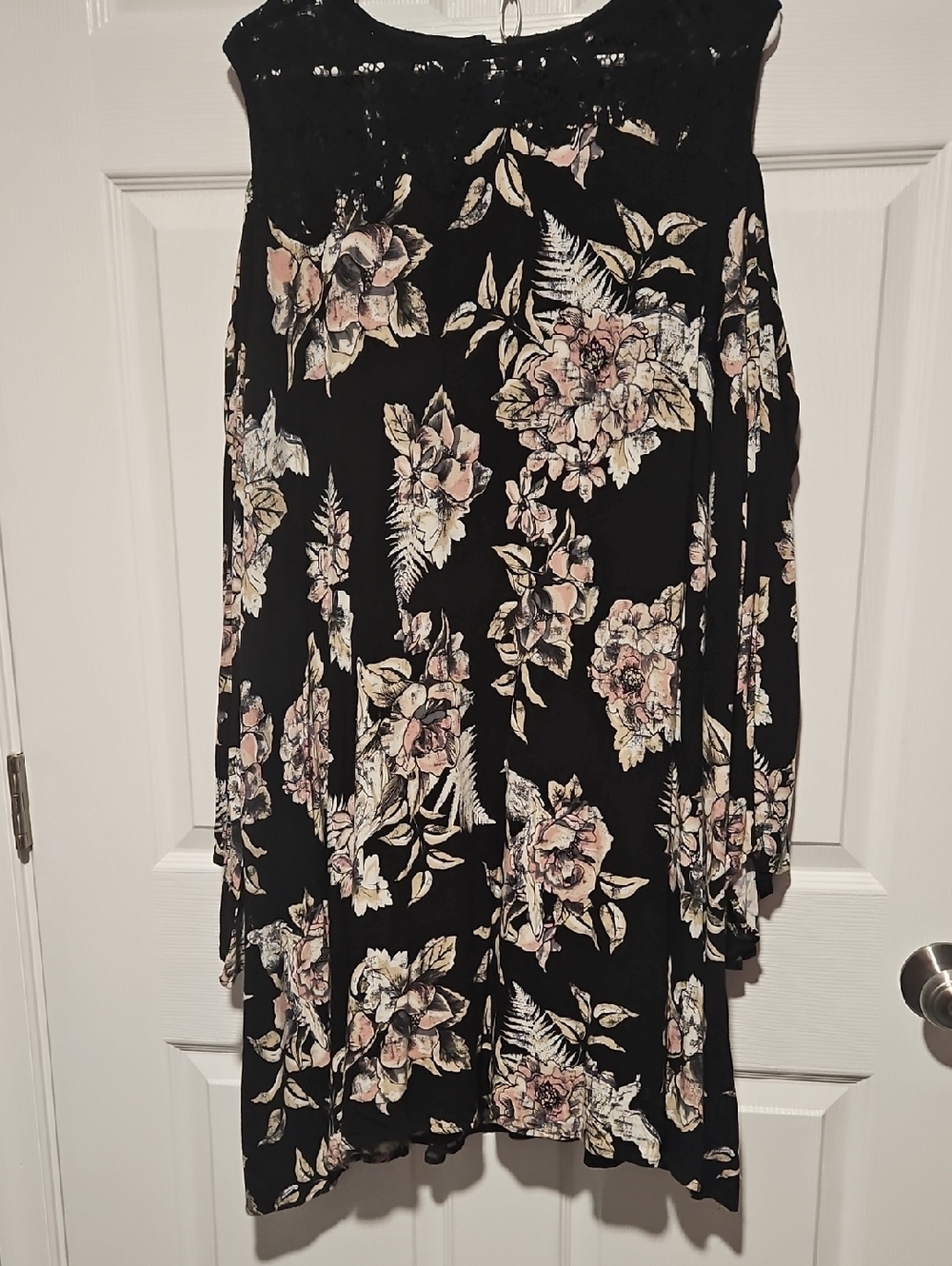 Cato Black Lace Overlay Dress